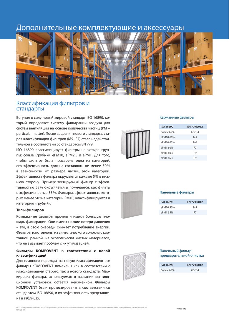 Фильтр к вентустановке Komfovent класса M5, размер 517-278-46
