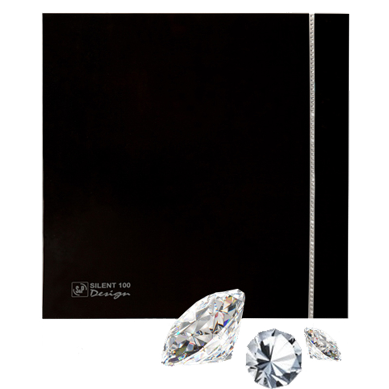 Накладной вентилятор Soler Palau SILENT-100 CZ BLACK DESIGN SWAROVSKI