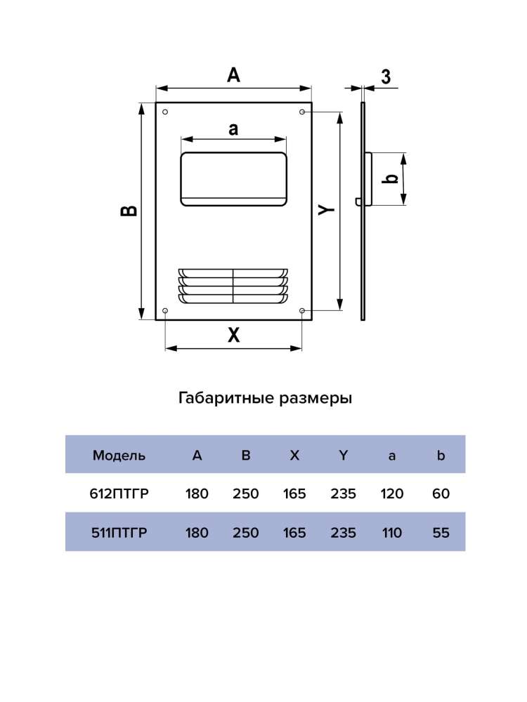 Площадка торцевая ПТГР фланец 110х55 горизонтальная решетка 180х250 пластик ERA